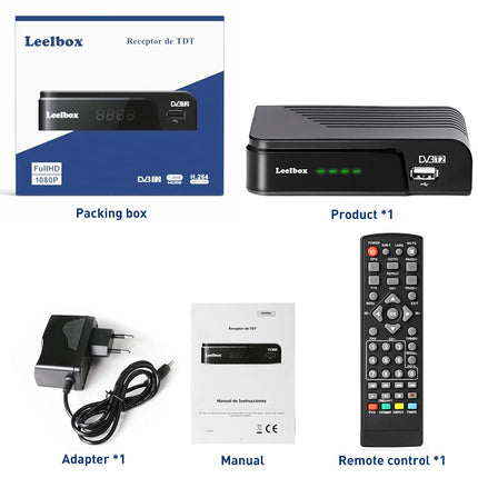 DVB-T2 Full HD TNT dekooder TNT tuuner, digitaalne maapealne dekooder, HD dekooder telerile, ühildub 1080p/3D/H.264/Dolby/MPEG-2/4/LCN-iga