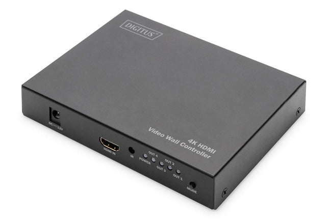 DIGITUS DS-43309 videoseina kontroller 2x2 ja HDMI jaotur – UHD 4K/60 Hz HDTV: 3840 x 2160p – väljund: 4X Full HD 60 Hz 1920 x 1080p – kuvarežiimid: 2x2, 1x2, 2x1, 1x3, 3x1, 1x4, 4x1
