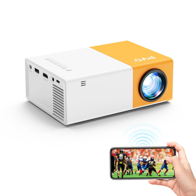 PVO miniprojektor, WiFi-projektor, kaasaskantav filmiprojektor, telefoni ekraani saab projektorisse peegeldada juhtmevabalt või andmesidekaabli kaudu, ühildub nutitelefoni/tahvelarvuti/sülearvuti/teleripulgaga