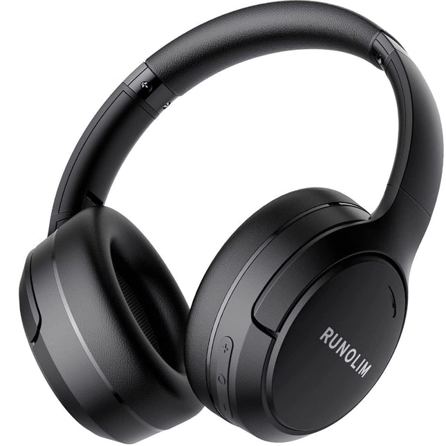 RUNOLIM Bluetooth kõrvaklapid, kõrvapealsed, aktiivse mürasummutusega kõrvaklapid, juhtmevabad Bluetooth kõrvaklapid, 70 tundi mänguaega, ANC-režiimiga, kõrglahutusega heli, sügav bass, varustatud 3,5 mm audiokaabliga