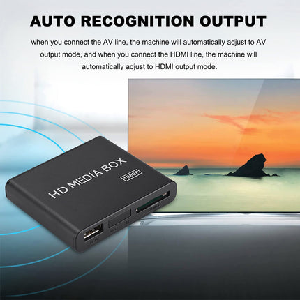 ciciglow videomeediapleier, Full HD meediapleier USB lugemisfunktsiooniga, mobiilne kõvaketas, SD-kaardi tugi HDMI/YUV/AV väljund 5V toiteallikas juurdepääsuks
