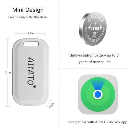 DoHome esemete jälgimise minivõtmeotsija töötab Apple Find My rakendusega (ainult iOS-ile) väikeste esemete leidja võtmete, pagasi ja muu leidmiseks, 80 m tuvastusulatus, valge, 1 pakk