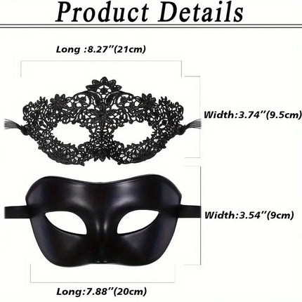 XiXiYangi paaride maskikomplekt Veneetsia jaoks - ideaalne Halloweeniks, pidudeks ja üritusteks - peen daamide maskikomplekt ja julge meeste karnevalimask