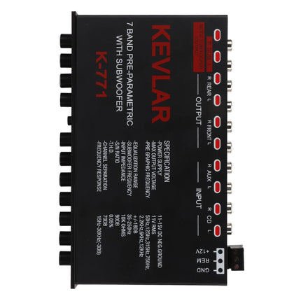 Car Equalizer with 7-Band Graphic Equalizer 7-Band Preamp Digital Equalizer Car Audio EQ Car Audio Graphic Equalizer Universal Low Pass 7-Band Variable Gain Adjustment High-Level Input EQ