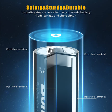 BONAI AA patarei 2800mAh 16 tükki laetavaid akuid suure mahutavusega 1.2V Mignon AA Accu NI-MH laetavad akud HR6 laetav aku madala isetühjenemisega