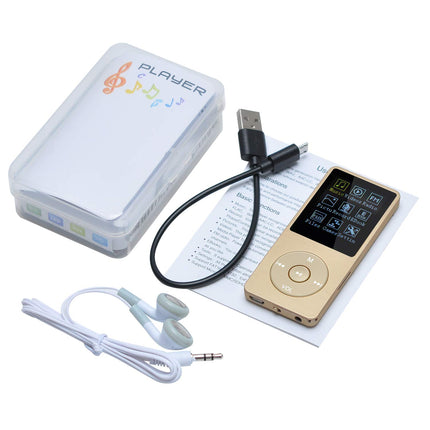 COVVY 8GB Portable MP3 Music Player, Supports up to 64GB SD Card, Lossless Sound HiFi MP3 Player, Music/Video/Voice Recording/FM Radio/E-Book Reader/Photo Viewer (8G, Gold)
