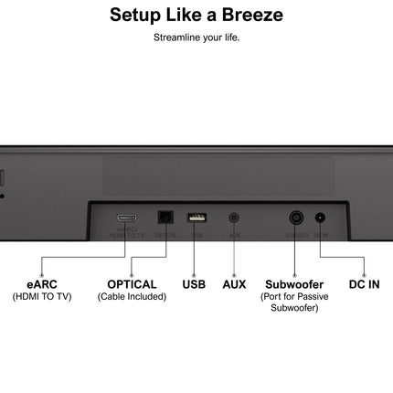 ULTIMEA 5.1-kanaliline heliriba Dolby Atmosega, 3D ruumilise heli süsteem telerile, rakenduse juhtimine, kodukino helisüsteem, teleri heliriba subwooferiga, 2 ruumilise heli kõlarit, HDMI eARC/Opt/AUX/BT, Aura A50 Pro