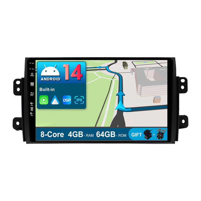 JOYX Android 12 IPS autoraadio sobib Suzuki SX4-le (2006-2013) - 4G+64G - sisseehitatud DSP/Carplay/Android Auto - LED-kaamera + mikrofon - 9-tolline 2 DIN-ekraan - roolil juhtimine WiFi DAB 360-kaamera kiirkäivitusega AHD BT