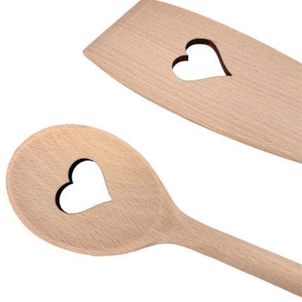 Balna heart noodles noodles in heart shape 250g gift set with wooden spoon heart + spatula wood heart motif ideal for wedding Christmas birthday