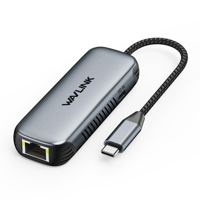 WAVLINK USB C to 5G Ethernet Adapter with 95W PD, USB C Adapter with 5000 Mbps, Ethernet Network Adapter for Laptops, Computers, Compatible with Windows 10/11, Mac OS 11 or higher, Linux and more