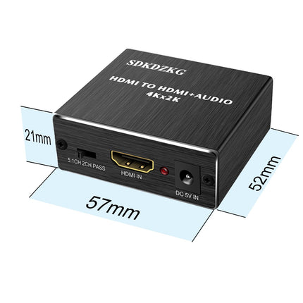 SDDKDZKG 4K x 2K HDMI heliekstraktori jaotur, HDMI-HDMI heli ja optiline TOSLINK SPDIF helimuunduri adapter 3,5 mm stereoheli jaoturiga, must SDK-A78