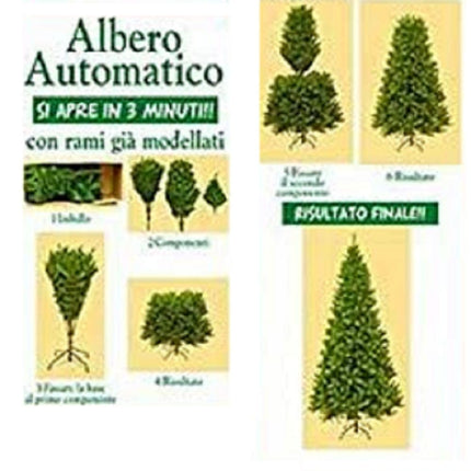 Christmas Tree Realistic Leaves PVC Pe Superfulte Green Quick Opening 210 cm - 2971 Branches