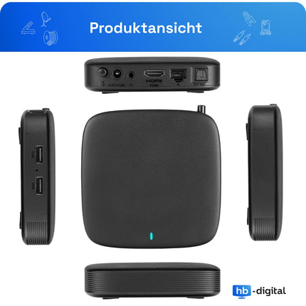 MAG 555 originaalne Infomiri ja hb-digital 4K HDR multimeediamängija-vastuvõtja HDR koos Google Assistant, Netflixi, Prime Video, Disney+, YouTube'i ja Dolby Atmosega