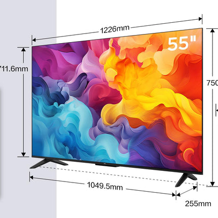 TCL 55V6B 55-tolline, 4K Ultra HD, HDR-teler, Google TV toega nutiteler (Dolby Audio, liikumise selgus, hääljuhtimine, ühildub Google Assistantiga, sisseehitatud Chromecast)