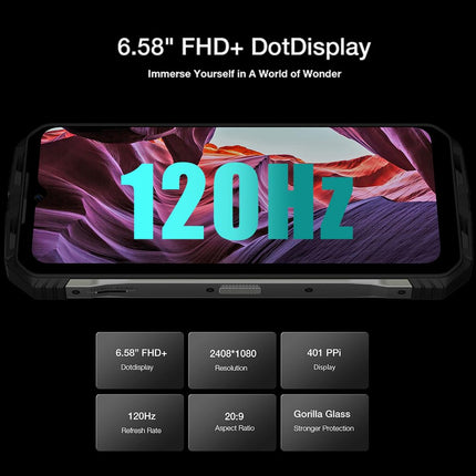 DOOGEE S110 4G Unlocked Mobile Phones, Helio G99 Octa Core 22GB + 256GB, 10800mAh Battery / 66W, 50MP Camera (24MP Infrared) + 16MP + 32MP, Android 13 6.58 inch, Fingerprint NFC Gold