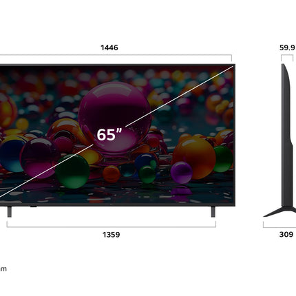 LG 65UA75006LA televiisor 65-tolline (165 cm) 4K UHD tehisintellektiga televiisor (α7 Gen8 4K tehisintellektiga protsessor, webOS 25, 60 Hz) [mudeliaasta 2025]