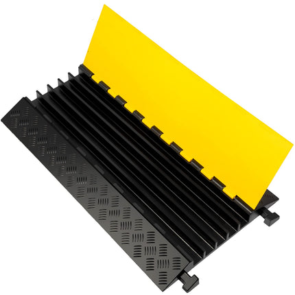 Happybuy 5-channel cable run-over protection made of commercially available thermoplastic rubber with modular design, high safety for a wide range of applications