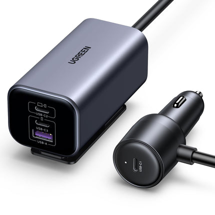 UGREEN 150W sigaretisüütaja USB C GaN, PD3.1 autolaadija USB C 4-ühes kompaktne sigaretisüütaja jaotur, USB sigaretisüütaja adapter autolaadija iPhone 16, MacBook, Galaxy, GPS jne jaoks.