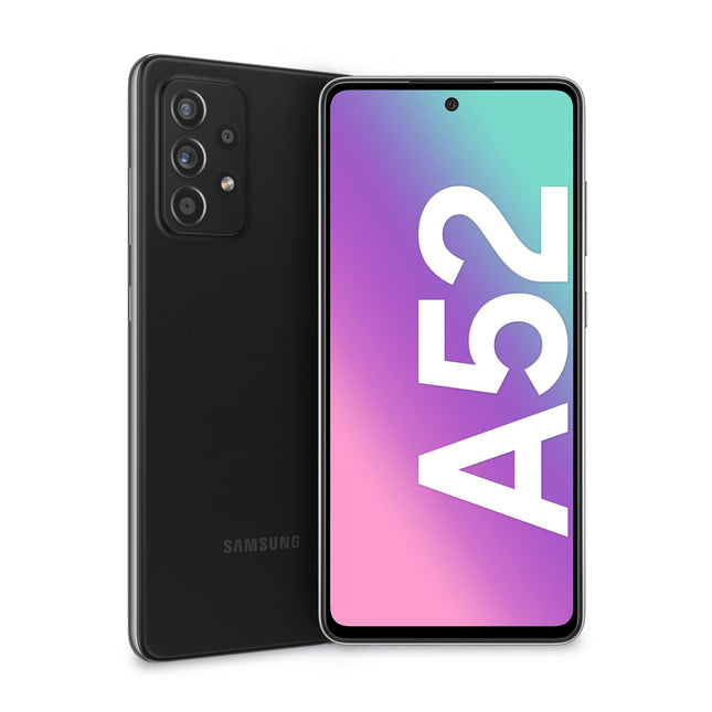 Samsung Galaxy A52 nutitelefon, 6,5-tolline FHD+ Infinity-O ekraan, 6 GB muutmälu ja 128 GB laiendatavat sisemälu, 4500 mAh aku ja ülikiire laadimine, must