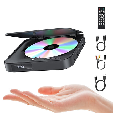 Mini DVD player for TV with high-quality drive offers fast and quiet reading, anti-shock, error correction and noise reduction