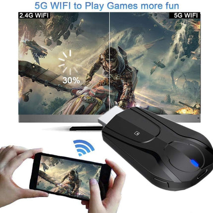 Wireless Display Dongle 5G/2.4G, 4K WiFi Portable Display Receiver 1080P HDMI Screen Mirroring Compatible with Phone to TV Projector Support Miracast Airplay DLNA (5G)