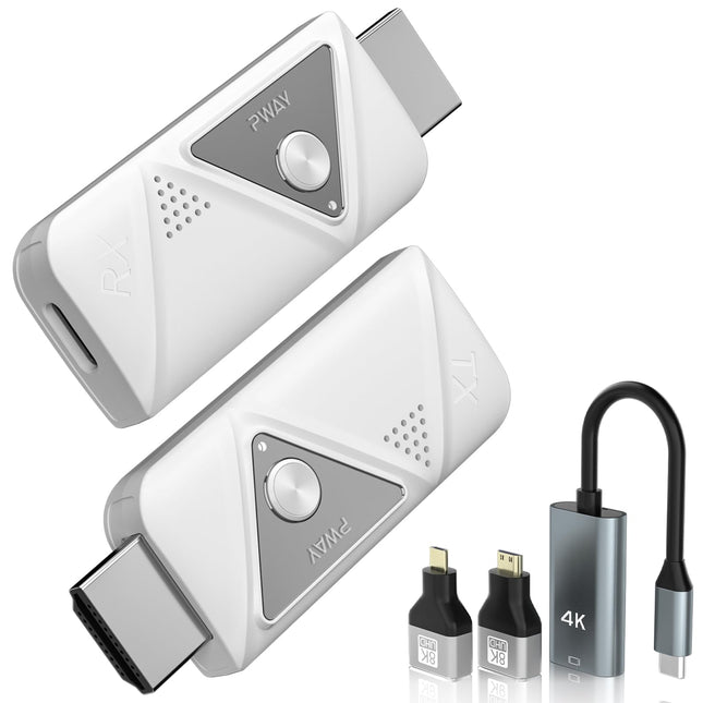 PWAYTEK juhtmevaba HDMI-laiendaja, juhtmevaba HDMI-saatja ja -vastuvõtja 4K, 1080P väljund, toetab 5/2,4 GHz sagedust koos adapteriga video/heli voogesitamiseks sülearvutist, arvutist HDTV/projektorisse