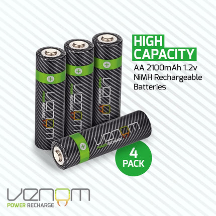 Venom laadimisjaam laetava akuga ja 4 x AA 2100 mAh akuga