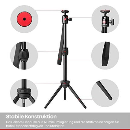 NEBULA Capsule'i originaalstatiiv, reguleeritav statiiv Nebula Capsule'i ja Capsule Maxi projektoritele, kompaktne, alumiiniumisulamist, universaalne kinnitus, painduv kuulpea, stabiilne kinnitus