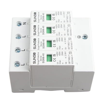 Surge Protector DIN Rail, Surge Protector DIN Rail Keenso 4P 40KA Home Surge Protector DIN Rail Low Voltage Protection Surge Protective Device for Lightning Protection