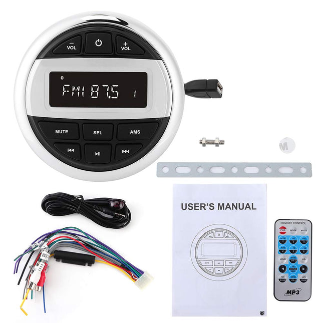 Mere Bluetooth stereoraadio, veekindel Bluetooth MP3-mängija Digitaalne stereo FM AM raadio USB laadimine merepaadile jahtmootorrattale