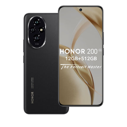 HONOR 200 5G nutitelefon 12GB 512GB, 120Hz 6.7" AMOLED, Snapdragon 7 Gen 3, 5200mAh aku, kolmekordne 50MP kaamera, Android 14, kahekordne SIM-kaart, NFC, must (ilma laadijata)