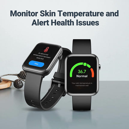 Ticwatch GTH Smartwatch up to 10 days battery life with skin temperature measurement, blood oxygen, heart rate monitoring, sleep tracking, 5ATM waterproof for men and women, TicWatch GTH EU