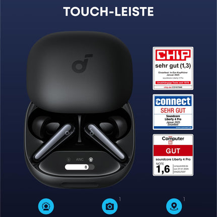 Ankeri Soundcore Liberty 4 Pro, juhtmevabad mürasummutavad kõrvaklapid, 7 anduriga kõrvaklapid, reaalajas ANC, 2x kiirlaadimine, stuudiokvaliteediga Hi-Fi muusika, selged kõned 6 mikrofoni ja tehisintellektiga