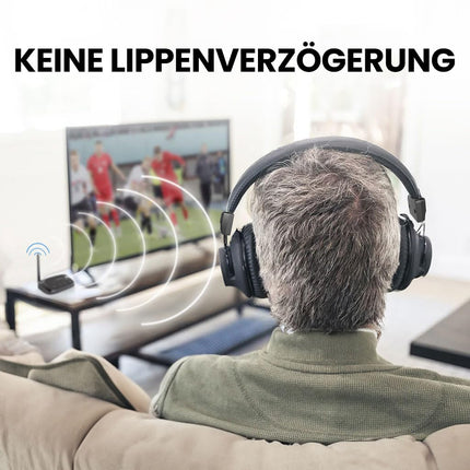 Avantree HT5009 Plus – juhtmevabad kõrvaklapid teleri ja televisiooni jaoks, Qualcomm Bluetooth 5.3 kõrvaklapid aptX Adaptive'iga, selge hääl seenioridele, signaali edastamine, eraldi laadimisjaam, 50 tundi mänguaega