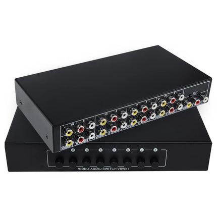 8 pordiga RCA AV-lüliti, 8 sisendit, 1 väljundit, 8-suunaline AV-video-helilüliti, 8 sisse- ja väljalaskega AV-komposiitlüliti, RCA-jaotur HDTV, LCD, DVD-mängukonsoolidele