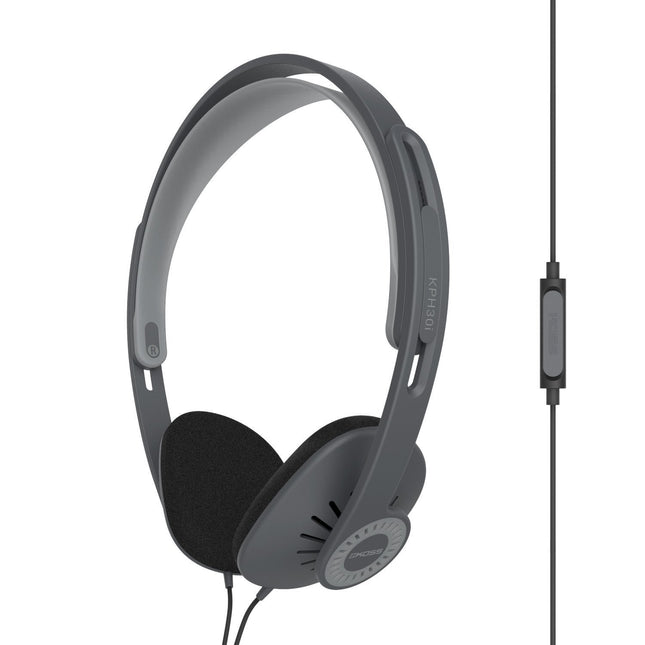 Koss KPH-30iK 193532 KPH30iK HiFi kõrvaklapid, kõrvapealsed peakomplekt, helitugevuse reguleerimine, must, hall