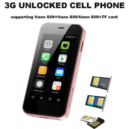 Hipipooo Mini 3G lukustamata telefon 2,5-tolline Android 6.0 nutitelefon 1 GB RAM 8 GB ROM Dual SIM 1580mAh 0,3 MP + 5 MP kaameraga lastetelefon