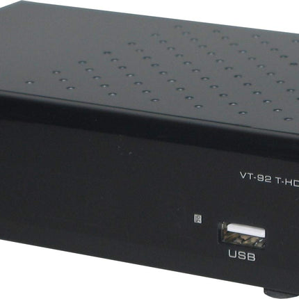 Vantage VT-92 T-HD vastuvõtja (DVB T2, HEVC, ekraan, USB, HDMI, SCART, meediapleier) must