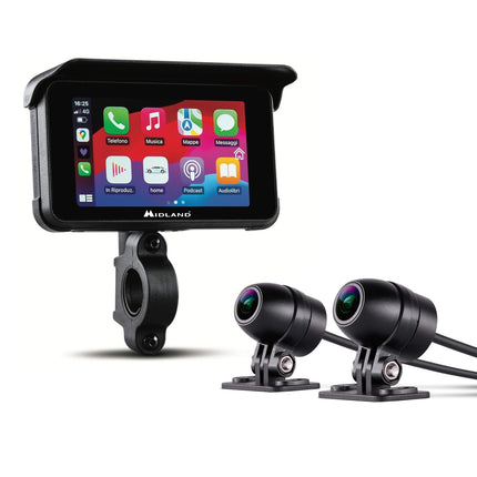 Midland BikePlay Guardian, Motorcycle Multimedia, CarPlay - With touchscreen, 2 cameras and 2 tire pressure sensors, C1636