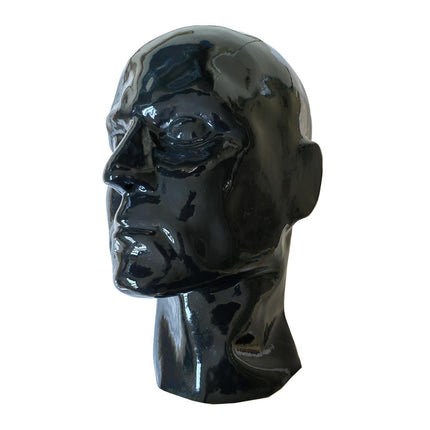 Black Latex Hood Masks for Parties Cosplay, DIY Full Face Latex Mask for Men, Novelty Rubber Masquerade Ball Club Costumes