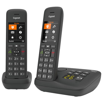 Gigaset C575A Duo - 2 juhtmeta DECT-telefoni automaatvastajaga - suur värviline ekraan moodsa kasutajaliidesega - aadressiraamat - Jumbo režiim ja funktsioon „Ära sega“, must [saksa versioon]