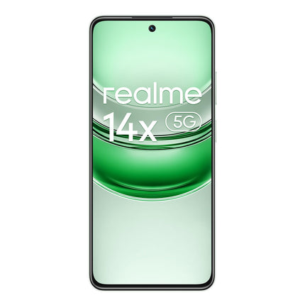Realme 14x 5G nutitelefon 6 + 128 GB, silmadele mugav ekraan 120 Hz, terav 50 MP kaamera, kauakestev 5000 mAh aku, sõjaväeklassi löögikindlus, kaheksatuumaline, roheline (ilma adapterita)