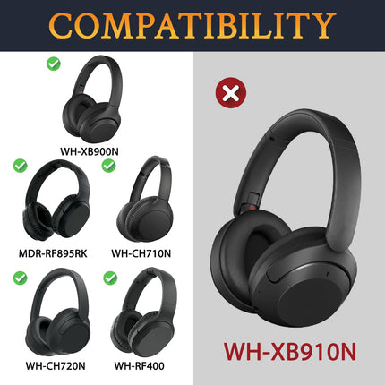 SOULWIT vahetuskõrvapadjad Sony WH-XB900N/WH-CH710N(WH CH710N WH CH710N CH710)/WH-CH720N(WH CH720 CH720)/WH-RF400(WHRF400)/MDR-RF895RK kõrvaklappidele, pehmest nahast kõrvapadjad