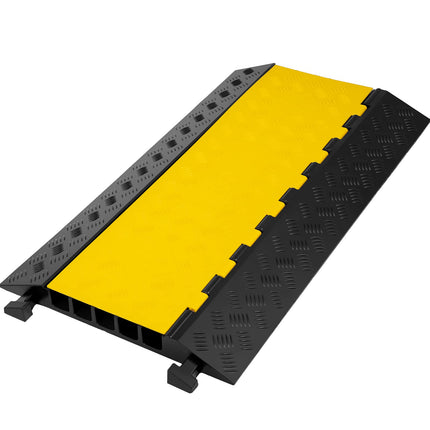 Happybuy 5-channel cable run-over protection made of commercially available thermoplastic rubber with modular design, high safety for a wide range of applications