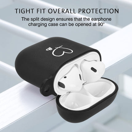 Newseego ümbris, mis ühildub AirPods 1 ja 2 ümbrisega, pehme silikoonist armas armastuse südamemustriga must kõrvaklappide ümbris, stiilsed AirPodsi lisatarvikud, kaasaskantav põrutuskindel kaitseümbris AirPods 1 ja 2 laadimisümbris