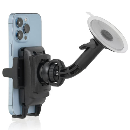 Wicked Chili Car Mount Compatible with iPhone 15, 14, 13, 12, 11 (Pro, Mini) SE 2020, SE, XS, X, 8, 7 Car Phone Holder with Suction Cup and Ball Joint (Made in Germany)
