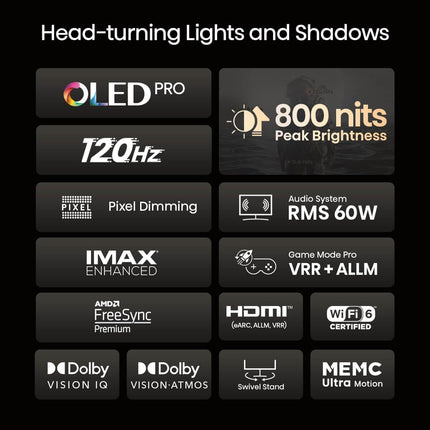 Hisense 65A85H OLED 164cm (65 inch) TV, 4K, HDR, Dolby Vision IQ &amp; Atmos, IMAX Enhanced, Filmmaker Mode, 120Hz, Alexa Built-in, Google Assistant, Game Mode Pro, DTS Virtual X, anthracite [2022 ]