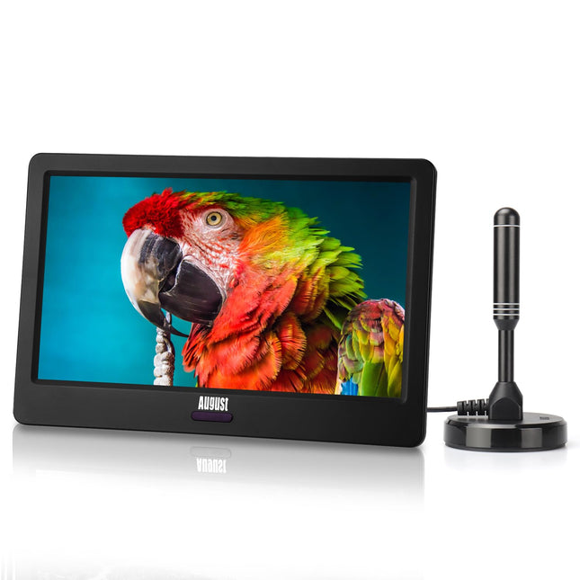 Kaasaskantav miniteler - August DA900D - 9-tolline akuga - Kaasaskantav kõrglahutusega LCD-teler DVB-T2 HD-tuuneriga / EPG / salvestusfunktsiooniga (PVR) / multimeediamängijaga / HDMI-sisendiga / USB / kõrvaklapipesaga