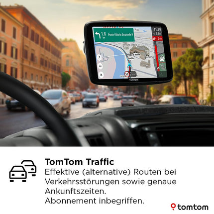 TomTom Camper Navi GO Camper Tour 2. põlvkond (6-tolline ekraan matkaautode ja haagissuvilate huvipunktidega, Wi-Fi uuendused, TomTom Traffic, Euroopa kaardid, dünaamiline sõiduraja abiline)