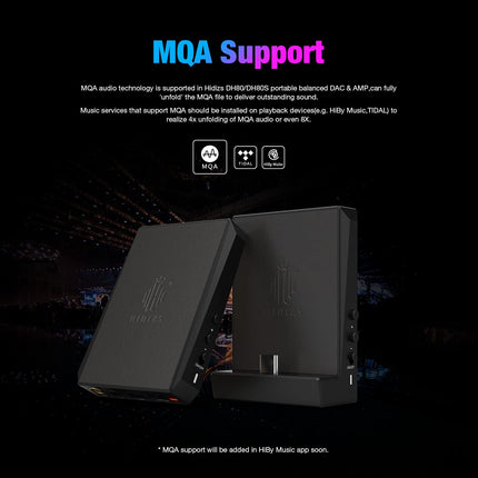 HIDIZS DH80S Portable Balanced DAC and Amplifier, Supports MQA Audio Technology, Portable DSD64/128 Audio Decoding Amplifier, for Windows 10/Mac OS/iPad OS/Android/iOS System